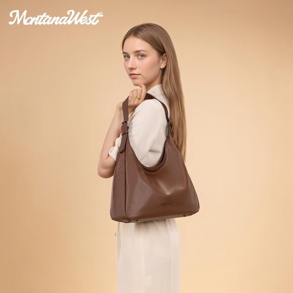 Versatile Slouchy Hobo Bag for Women - Soft PU Leather, Magnetic Closure Purse - Picture 4 of 7